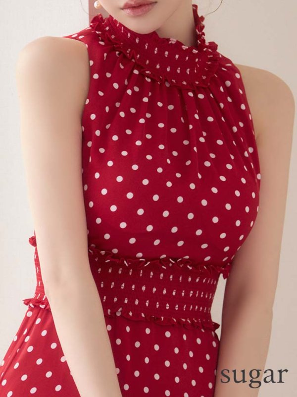 レッド×ホワイト　モデル：ゆめ　身長：160cm　着用サイズ：7号(Sサイズ)