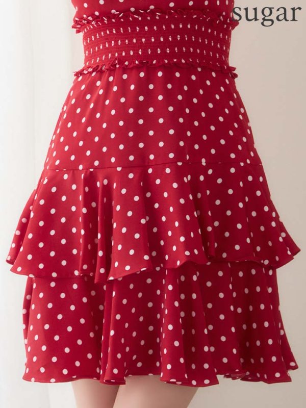 レッド×ホワイト　モデル：ゆめ　身長：160cm　着用サイズ：7号(Sサイズ)