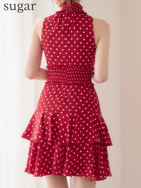 レッド×ホワイト　モデル：ゆめ　身長：160cm　着用サイズ：7号(Sサイズ)