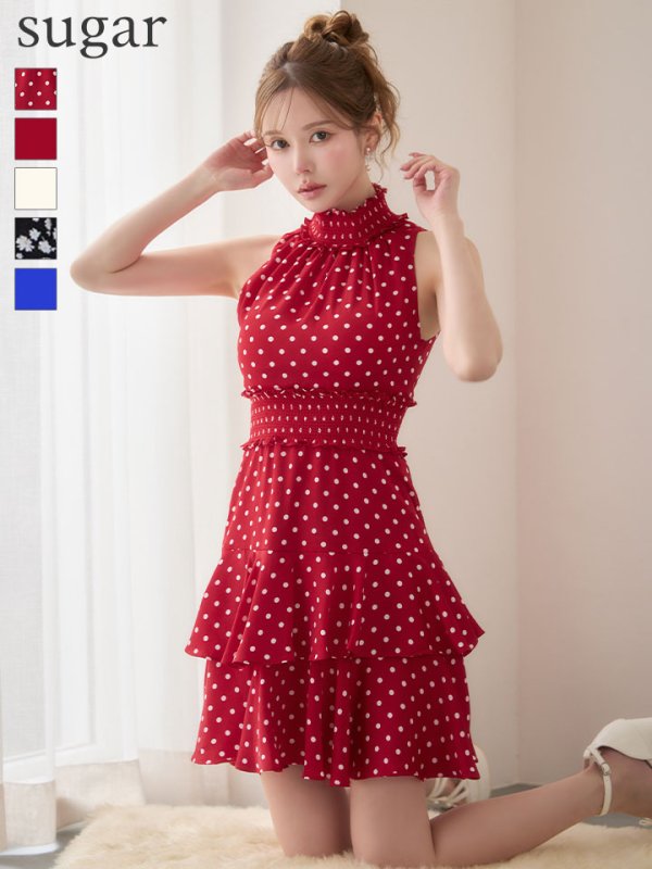 レッド×ホワイト　モデル：ゆめ　身長：160cm　着用サイズ：7号(Sサイズ)