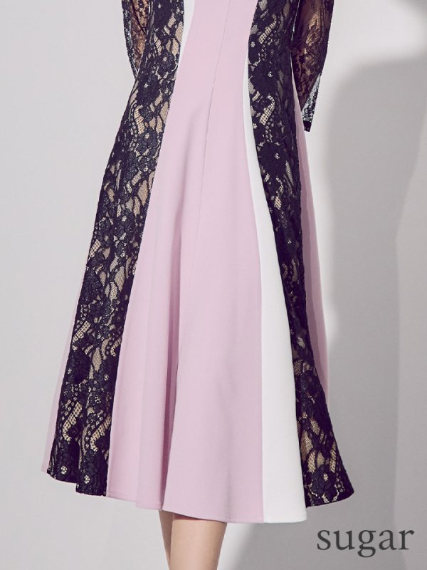 パープルxブラック モデル：まおちゃる　身長：158cm 着用サイズ：7号(Sサイズ)