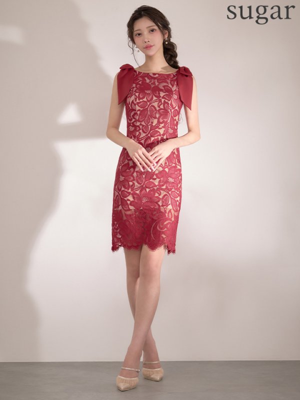 レッド　モデル：るりぴ　身長：165cm　着用サイズ：Sサイズ