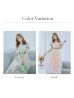 画像17: 【GINZA COUTURE/銀座クチュール】フラワープリント/ 半袖/ 袖あり/ Aライン/ フレア/ ミモレ丈/ ワンピース/ ミディアムドレス/ キャバドレス[OF2]