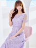 画像6: XS-Lサイズあり 【GINZA COUTURE/銀座クチュール】フラワー刺繍/ レース/ 半袖 / 袖あり/ Aライン/ ミモレ丈/ ワンピース/ ミディアムドレス/ キャバドレス[OF2]
