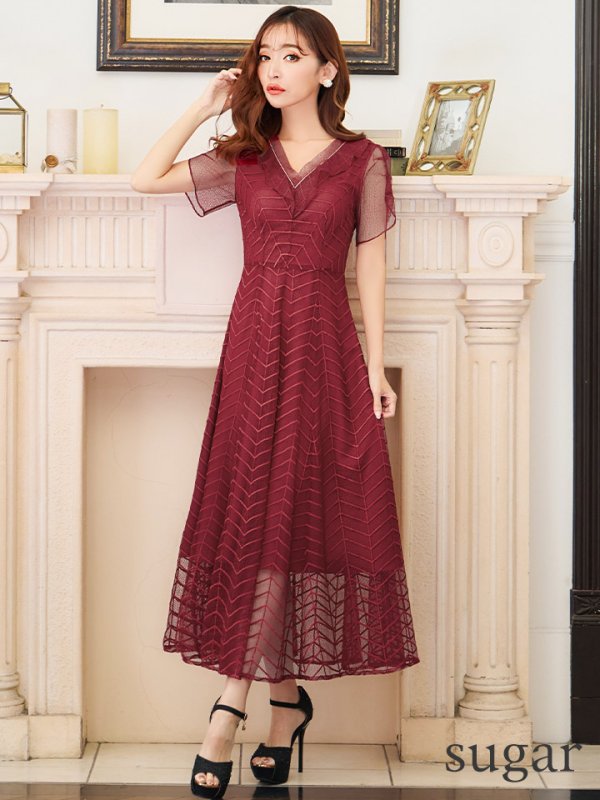 画像17: XS-Lサイズあり 【GINZA COUTURE/銀座クチュール】シースルー/ ワンカラー/ 半袖/ マキシ丈/ワンピース/ミニドレス/ キャバドレス[OF2]