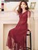 XS-Lサイズあり【GINZA COUTURE/銀座クチュール】シースルー/ ワンカラー/ 半袖/ マキシ丈/ワンピース/ミニドレス/ キャバドレス　ワインレッド