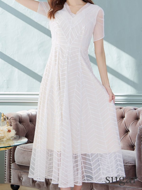 画像28: XS-Lサイズあり 【GINZA COUTURE/銀座クチュール】シースルー/ ワンカラー/ 半袖/ マキシ丈/ワンピース/ミニドレス/ キャバドレス[OF2]