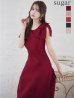 ワインレッド モデル：ゆめ　身長：160cm　着用サイズ：7号(Sサイズ)