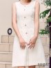 ホワイト　モデル：かるあ　身長：156cm　着用サイズ：7号(Sサイズ)