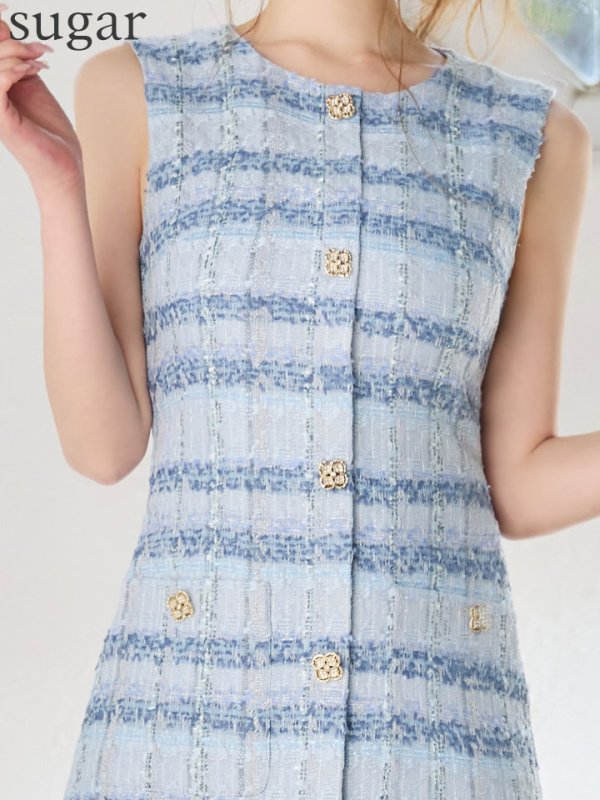 ブルー　モデル：ゆめ　身長：160cm　着用サイズ：7号(Sサイズ)