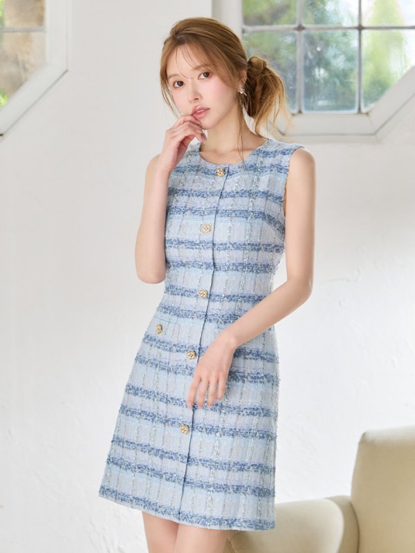 ブルー　モデル：ゆめ　身長：160cm　着用サイズ：7号(Sサイズ)