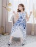 画像6: XS-Lサイズあり 【GINZA COUTURE/銀座クチュール】フラワープリント/ ノースリーブ/ ミモレ丈/ フレア/ Aライン/ ワンピース/ ミディアムドレス/ キャバドレス[OF2]
