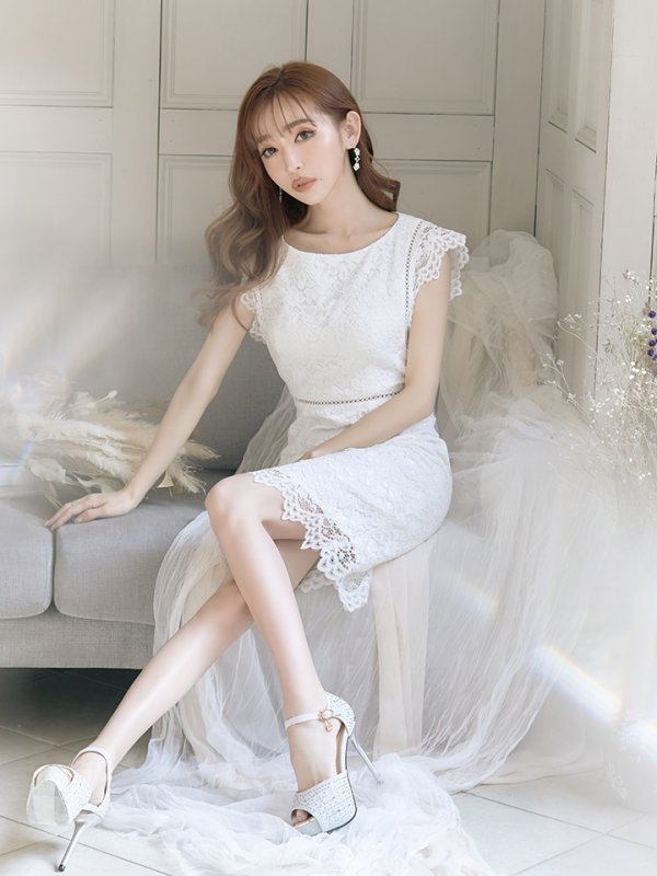 画像12: 【GINZA COUTURE/銀座クチュール】総レース/ ノースリーブ/ ミディアム丈/ タイト/ ミニドレス/ キャバドレス[OF2]