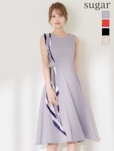 【GINZA COUTURE/銀座クチュール】スカーフプリント/ 膝丈/ Aライン/ ワンピース/ ミニドレス/ キャバドレス[OF2]