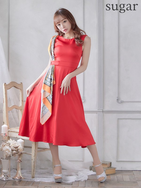 画像4: 【GINZA COUTURE/銀座クチュール】スカーフプリント/ 膝丈/ Aライン/ ワンピース/ ミニドレス/ キャバドレス[OF2]