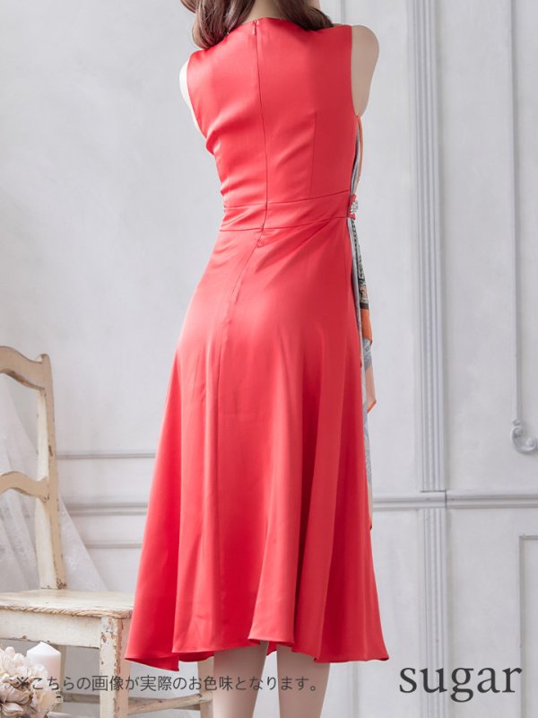 画像6: 【GINZA COUTURE/銀座クチュール】スカーフプリント/ 膝丈/ Aライン/ ワンピース/ ミニドレス/ キャバドレス[OF2]