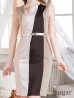 画像8: 【GINZA COUTURE/銀座クチュール】タック/ ノースリーブ/ ワンピース/ タイト/ ミディアムドレス/ ミニドレス/ キャバドレス[OF2]