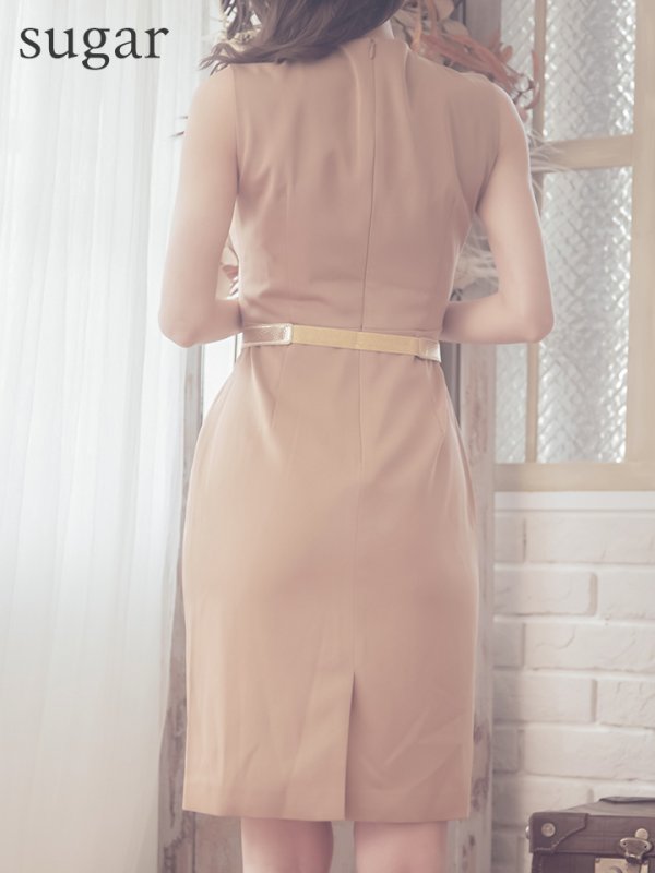 画像10: 【GINZA COUTURE/銀座クチュール】タック/ ノースリーブ/ ワンピース/ タイト/ ミディアムドレス/ ミニドレス/ キャバドレス[OF2]