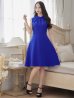 画像5: XS-Lサイズあり 【GINZA COUTURE/銀座クチュール】ノースリーブ/ ハイネック/ ワンカラー/ 膝丈/ ミディアム/ フレア/ ワンピース/ キャバドレス[OF2]