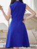 画像10: XS-Lサイズあり 【GINZA COUTURE/銀座クチュール】ノースリーブ/ ハイネック/ ワンカラー/ 膝丈/ ミディアム/ フレア/ ワンピース/ キャバドレス[OF2]