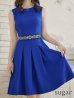 画像8: 【XSサイズあり】 【GINZA COUTURE/銀座クチュール】ワンピース/ ワンカラー/ ノースリーブ/ ベルト/ ビジュー/ プリーツ/ フレア/ ひざ丈/ ミディアムドレス/ キャバドレス[OF2]