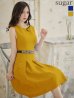 画像10: 【XSサイズあり】 【GINZA COUTURE/銀座クチュール】ワンピース/ ワンカラー/ ノースリーブ/ ベルト/ ビジュー/ プリーツ/ フレア/ ひざ丈/ ミディアムドレス/ キャバドレス[OF2]