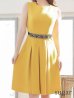 画像18: 【XSサイズあり】 【GINZA COUTURE/銀座クチュール】ワンピース/ ワンカラー/ ノースリーブ/ ベルト/ ビジュー/ プリーツ/ フレア/ ひざ丈/ ミディアムドレス/ キャバドレス[OF2]