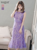 【GINZA COUTURE/銀座クチュール】マーメイド /フラワーレース/ 膝丈/ ミディアム/ マキシ丈/ワンピース/ キャバドレス[OF2]