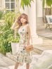 画像5: XS-Lサイズあり 【GINZA COUTURE/銀座クチュール】フラワープリント/ ノースリーブ/ プリーツ/ ミディアム丈/ ワンピース/ ミニドレス/ キャバドレス[OF2]