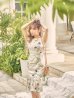 画像6: XS-Lサイズあり 【GINZA COUTURE/銀座クチュール】フラワープリント/ ノースリーブ/ プリーツ/ ミディアム丈/ ワンピース/ ミニドレス/ キャバドレス[OF2]