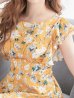 画像11: XS-Lサイズあり 【GINZA COUTURE/銀座クチュール】フラワープリント/ フリル/ Aライン/ ミディアム丈/ ワンピース/ ミニドレス/ キャバドレス[OF2]