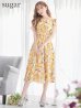 画像13: XS-Lサイズあり 【GINZA COUTURE/銀座クチュール】フラワープリント/ フリル/ Aライン/ ミディアム丈/ ワンピース/ ミニドレス/ キャバドレス[OF2]