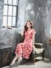 画像5: XS-Lサイズあり 【GINZA COUTURE/銀座クチュール】フラワープリント/ フリル/ Aライン/ ミディアム丈/ ワンピース/ ミニドレス/ キャバドレス[OF2]