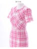 画像11: XS-Lサイズあり 【GINZA COUTURE/銀座クチュール】ツイード/ 半袖/ 袖あり/ フロントジップ/ タイト/ ワンピース/ ミニドレス/ キャバドレス[OF2]