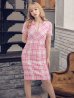 画像5: XS-Lサイズあり 【GINZA COUTURE/銀座クチュール】ツイード/ 半袖/ 袖あり/ フロントジップ/ タイト/ ワンピース/ ミニドレス/ キャバドレス[OF2]