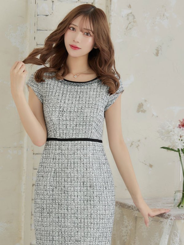 画像13: XS-Lサイズあり 【GINZA COUTURE/銀座クチュール】ツイード/ ノースリーブ/ タイト/ ワンピース/ ミニドレス/ キャバドレス[OF2]