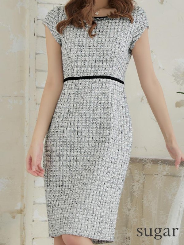 画像17: XS-Lサイズあり 【GINZA COUTURE/銀座クチュール】ツイード/ ノースリーブ/ タイト/ ワンピース/ ミニドレス/ キャバドレス[OF2]