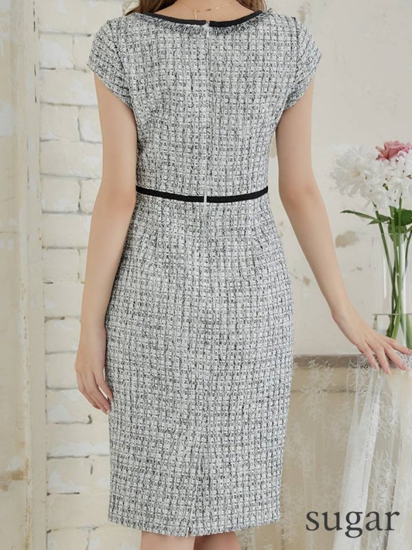 画像18: XS-Lサイズあり 【GINZA COUTURE/銀座クチュール】ツイード/ ノースリーブ/ タイト/ ワンピース/ ミニドレス/ キャバドレス[OF2]