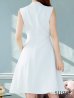 画像9: XS-Lサイズあり 【GINZA COUTURE/銀座クチュール】ノースリーブ/ ハイネック/ ワンカラー/ 膝丈/ ミディアム/ フレア/ ワンピース/ キャバドレス[OF2]