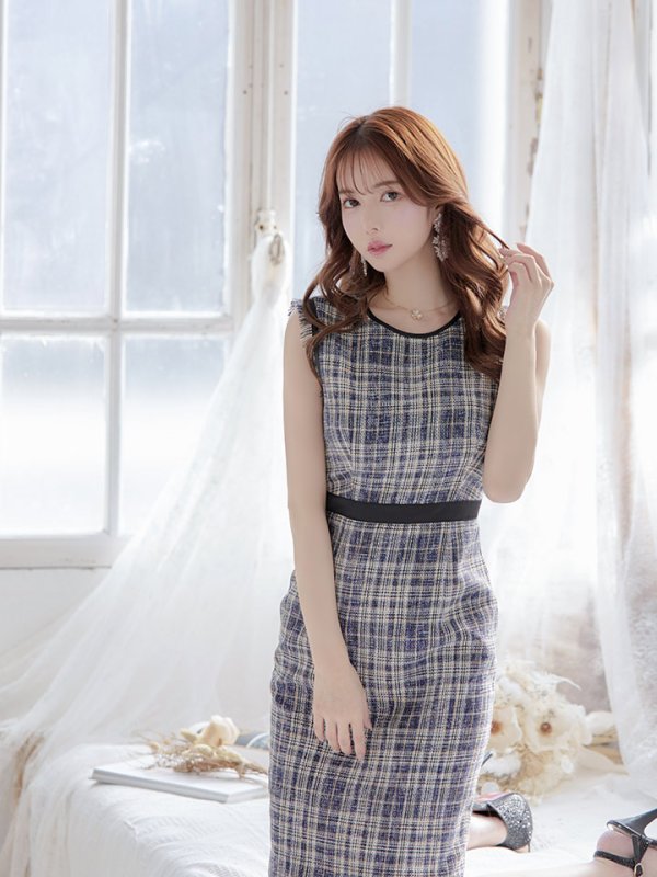 画像2: XS-Lサイズあり 【GINZA COUTURE/銀座クチュール】 ツイード/ ノースリーブ/ タイト/ ワンピース/ ミニドレス/ キャバドレス[OF2]