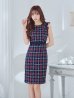 画像2: 【GINZA COUTURE/銀座クチュール】 ツイード/ ノースリーブ/ タイト/ ワンピース/ ひざ丈/ ミディアムドレス/ キャバドレス[OF2] (2)