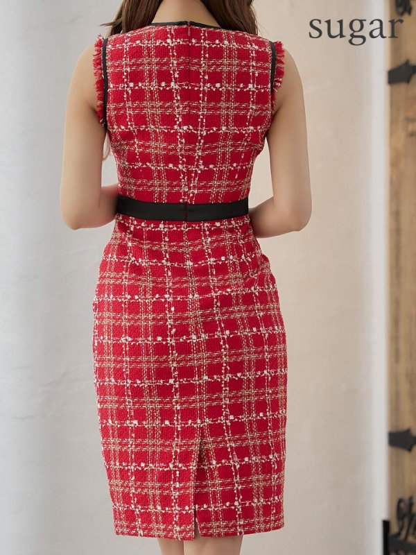 画像35: 【GINZA COUTURE/銀座クチュール】 ツイード/ ノースリーブ/ タイト/ ワンピース/ ひざ丈/ ミディアムドレス/ キャバドレス[OF2]