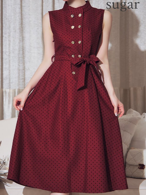 ワインレッド モデル:ゆめ 身長:160cm 着用サイズ:7号(Sサイズ)