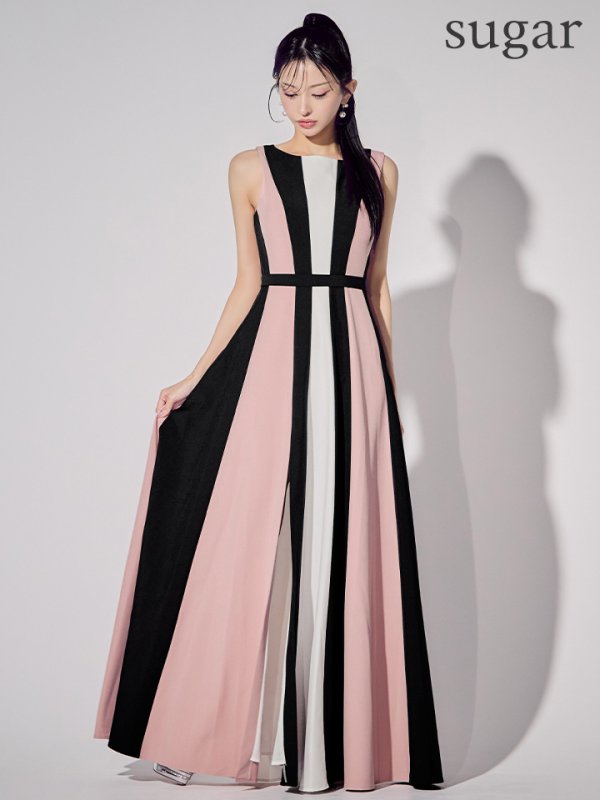 ブラックxピンク モデル：まおちゃる　身長：158cm　着用サイズ：7号(Sサイズ)