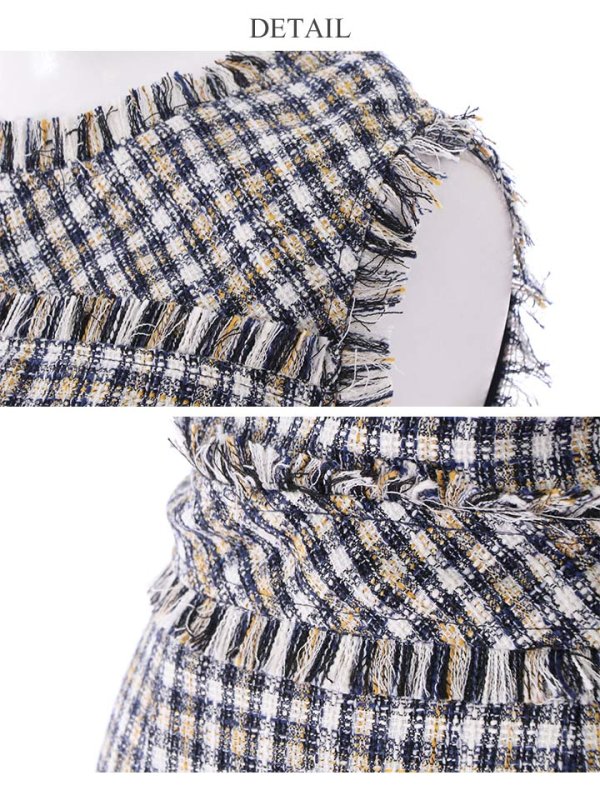 画像44: 【ERUKEI エルケイ】ツイード/ ノースリーブ/ タイト/ ワンピース/ ミニドレス/ キャバドレス[OF2]