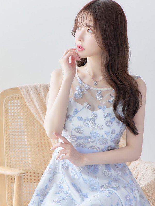 画像13: XS-Lサイズあり【ERUKEI エルケイ】花柄 /総レース / Aライン/ ミディアム丈/ 膝丈/ フレア/ワンピース / キャバドレス[OF2]