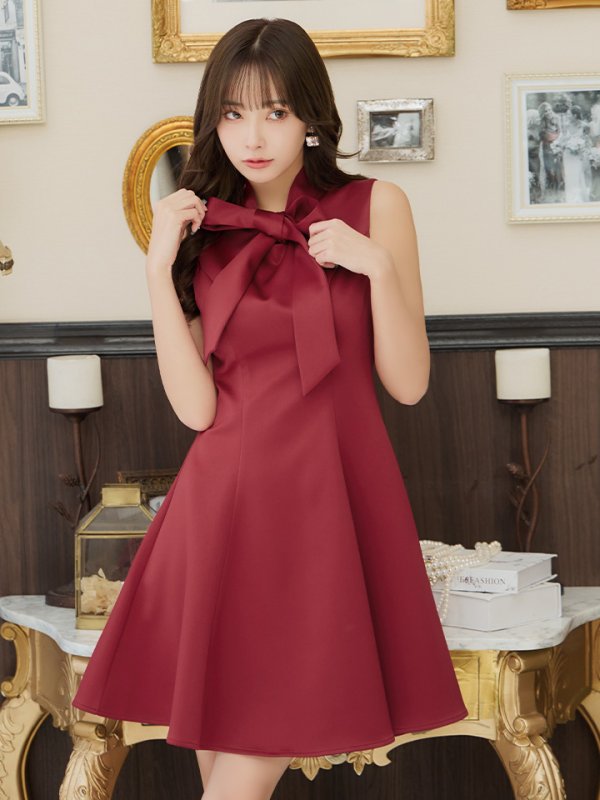 ワインレッド モデル:ぴょな 身長:160cm:5号(XSサイズ)