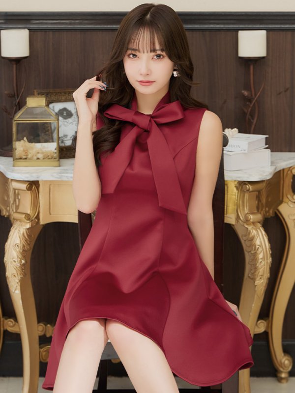 ワインレッド モデル:ぴょな 身長:160cm:5号(XSサイズ)