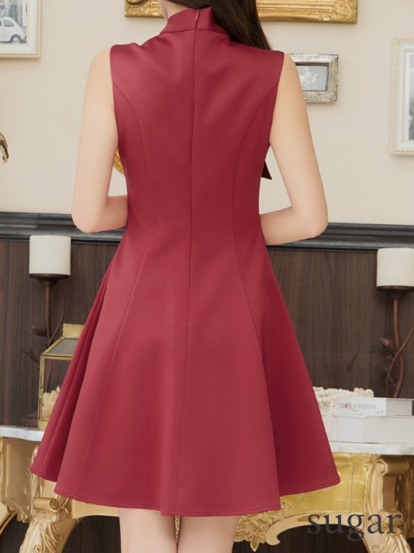 ワインレッド モデル:ぴょな 身長:160cm:5号(XSサイズ)