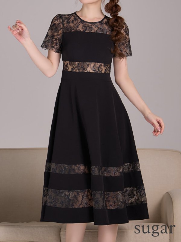 ブラック モデル：ゆめ　身長：160cm　着用サイズ：7号(Sサイズ)